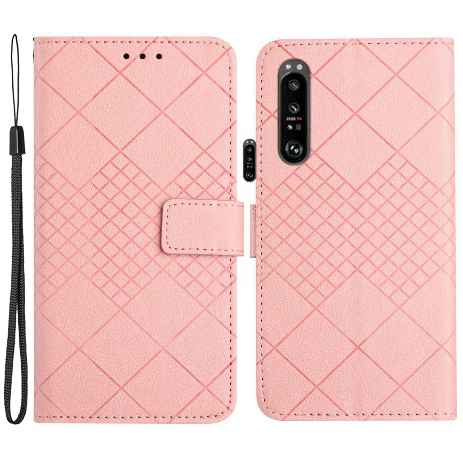 HT06 For Sony Xperia 1 VI Wallet Case PU Leather Imprinted Rhombus Phone Cover HT06 For Sony Xperia 1 VI Wallet Case PU Leather Imprinted Rhombus Phone Cover